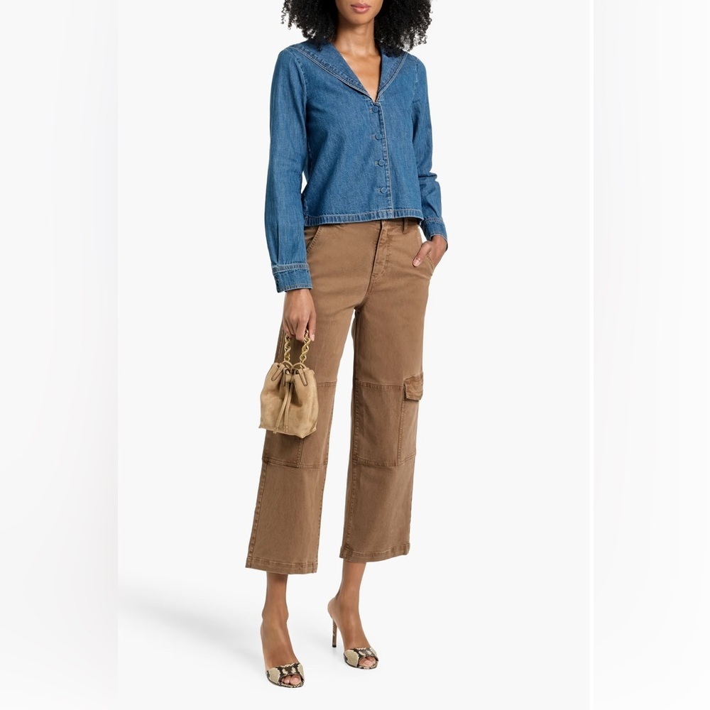 Frame Cropped Twill Light Brown Cargo Pants Size 29 - $348
